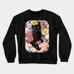 Little Black Garden Cat Colour Version Crewneck Sweatshirt